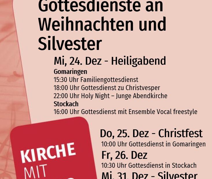 Programm Weihnachten bis Silvester