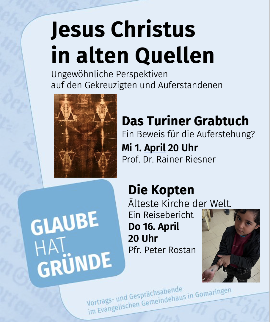 Glaube hat Gründe am 1.4. und 16.4.